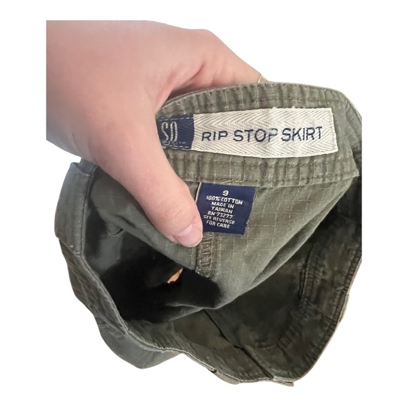 Y2K Army Green Low Rise Mini Skirt Cotton 9 - Picture 2 of 4